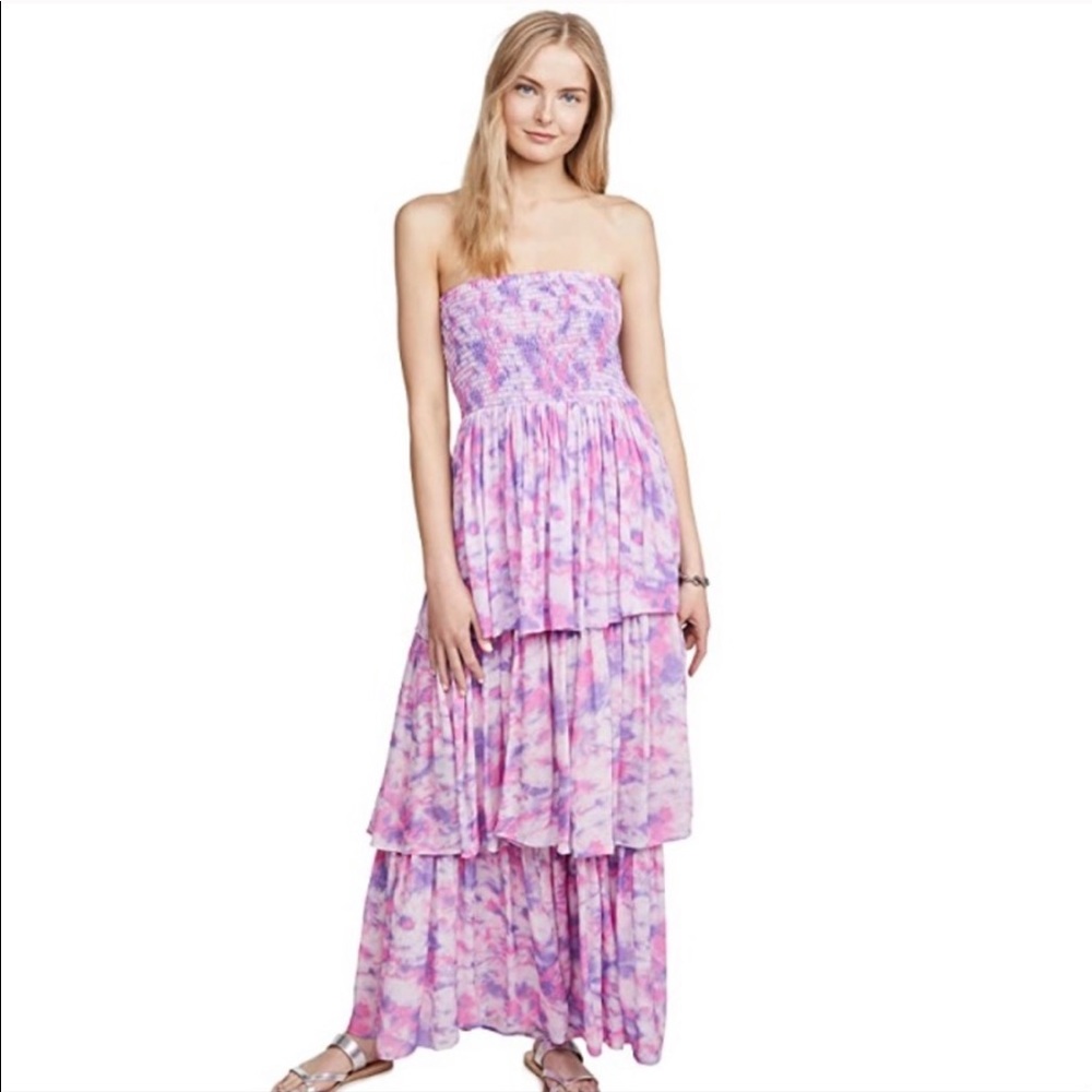 Playa Lucila tie dye strapless maxi S